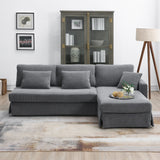 Modern 4-Seat L-Shaped Convertible Sofa with Reversible Chaise and Pillows
