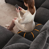 Modern 4-Seat Modular Sofa, Free Combination Sectional Couch Set with 2 Pillows