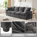 Modern 4-Seat Modular Sofa, Free Combination Sectional Couch Set with 2 Pillows