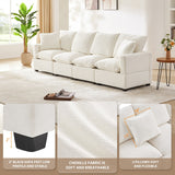 Modern 4-Seat Modular Sofa, Free Combination Sectional Couch Set with 2 Pillows