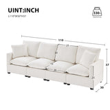 Modern 4-Seat Modular Sofa, Free Combination Sectional Couch Set with 2 Pillows