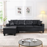 Modern 4 Seat Sectional Sofa Set for Living Room with L Shape Chaise Lounge ,cup holder and Hand Chaise