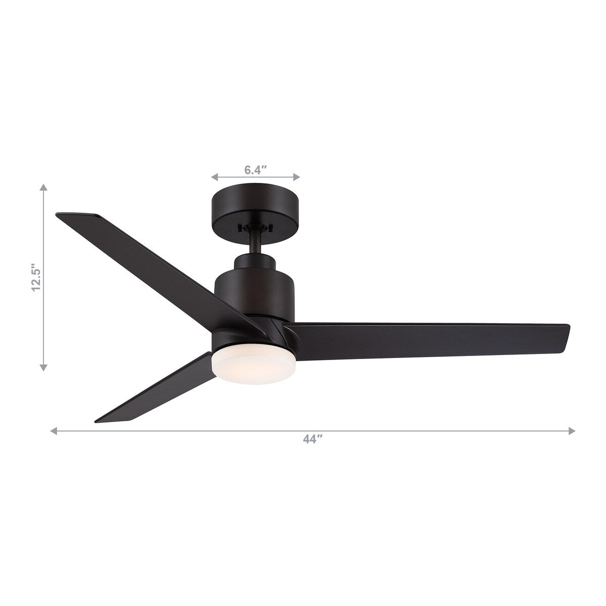 Modern 44-in ORB 3-Blade LED Integrated Ceiling Fan with Light and Remote - 44-in W
