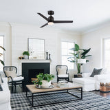 Modern 44-in ORB 3-Blade LED Integrated Ceiling Fan with Light and Remote - 44-in W