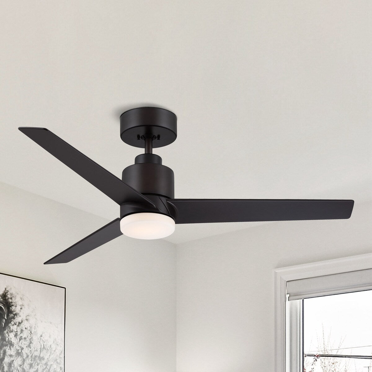 Modern 44-in ORB 3-Blade LED Integrated Ceiling Fan with Light and Remote - 44-in W