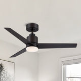 Modern 44-in ORB 3-Blade LED Integrated Ceiling Fan with Light and Remote - 44-in W