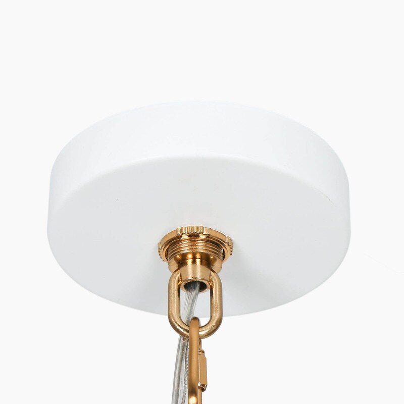 Modern Glam Gold 5 Lights Cone Glass Chandeliers Wagon Wheel Ceiling Lights for Dining Room - D 25" x H 18"