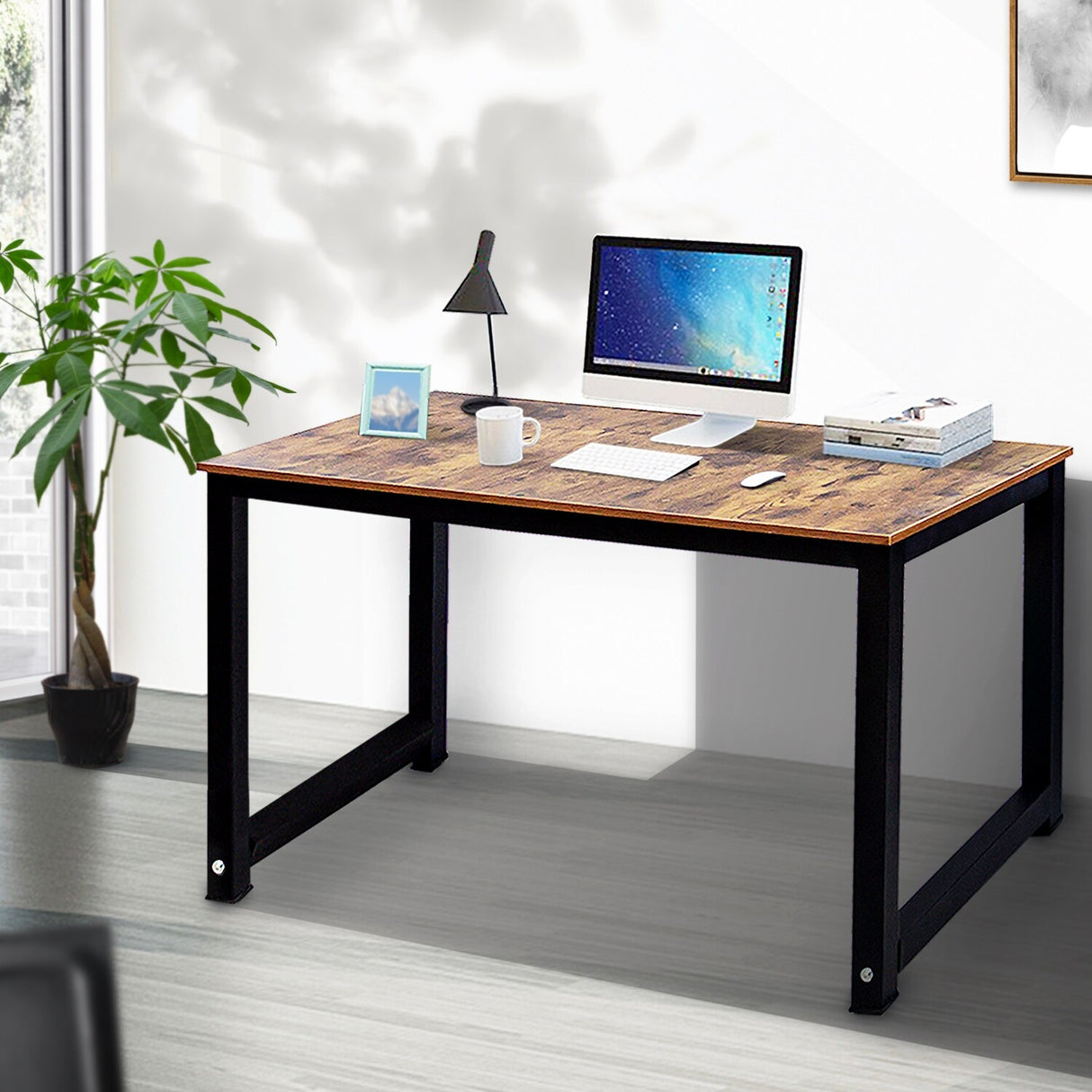 Modern 55" inches Computer Desk Office Table Stable Metal