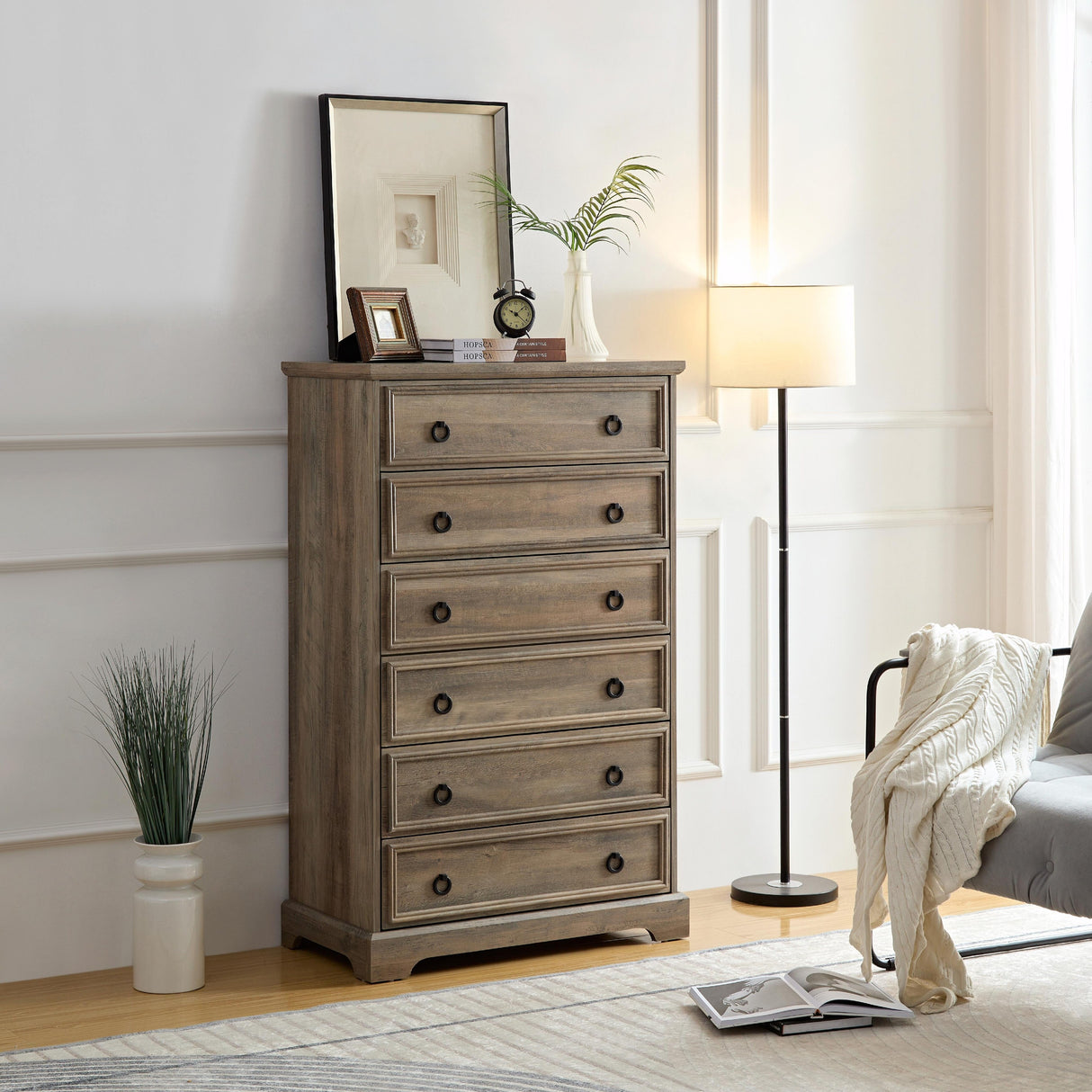 Modern 6-Drawer Bedroom Dresser
