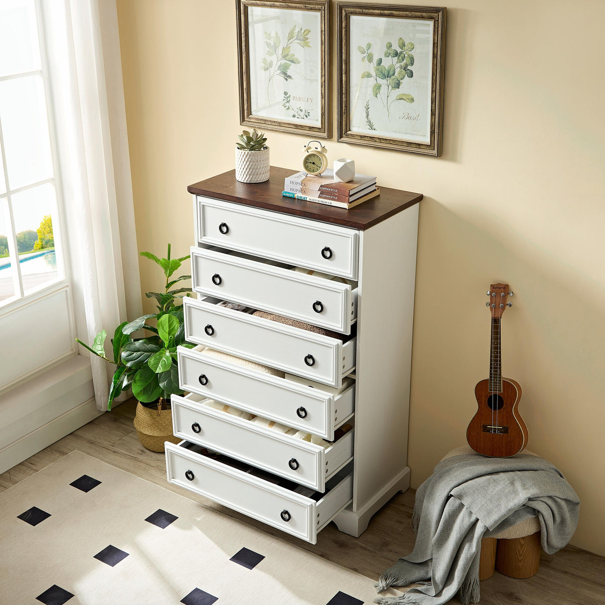 Modern 6-Drawer Bedroom Dresser