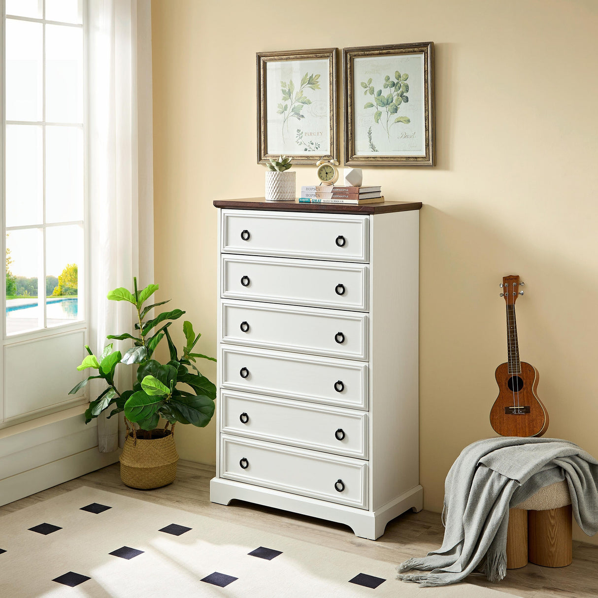 Modern 6-Drawer Bedroom Dresser