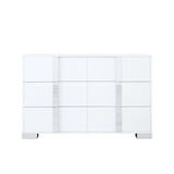 Modern Dresser Chest of 6 Drawers with Mirrored Handles
