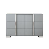 Modern Dresser Chest of 6 Drawers with Mirrored Handles