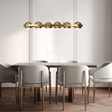 Modern 6-Light LED Gold Chandelier Linear Island Lights for Dining Room - 29.5" L x 4" H - 29.5" L x 4" H
