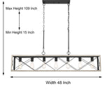 Modern 7-light Linear Rectangle Chandelier - 48