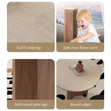 Modern 71" Retangular Dining Table, Solid Wood Legs, Stone Table-top