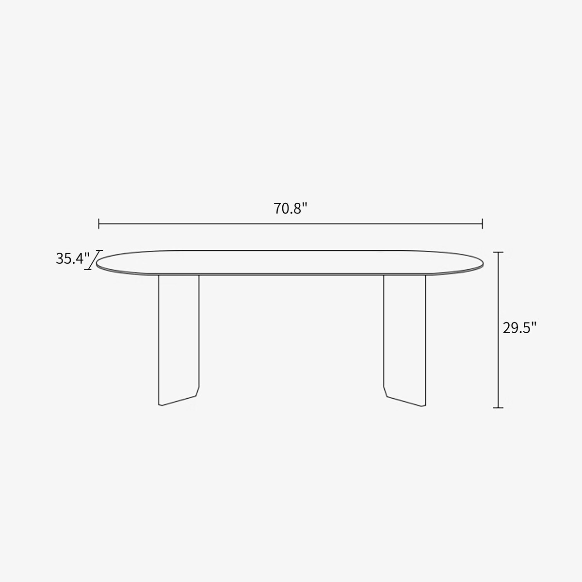 Modern 71" Retangular Dining Table, Solid Wood Legs, Stone Table-top