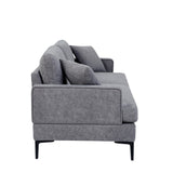 Modern 80 inch Fabric Upholstered Loveseat with Metal Legs, Wood Frame Sofa Piped Edge Design Couch with Plush Seat Cushions