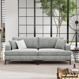 Modern 80 inch Fabric Upholstered Loveseat with Metal Legs, Wood Frame Sofa Piped Edge Design Couch with Plush Seat Cushions