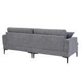 Modern 80 inch Fabric Upholstered Loveseat with Metal Legs, Wood Frame Sofa Piped Edge Design Couch with Plush Seat Cushions