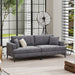 Modern 80 inch Fabric Upholstered Loveseat with Metal Legs, Wood Frame Sofa Piped Edge Design Couch with Plush Seat Cushions
