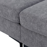 Modern 80 inch Fabric Upholstered Loveseat with Metal Legs, Wood Frame Sofa Piped Edge Design Couch with Plush Seat Cushions