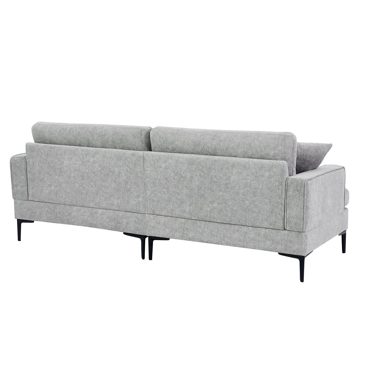 Modern 80 inch Fabric Upholstered Loveseat with Metal Legs, Wood Frame Sofa Piped Edge Design Couch with Plush Seat Cushions