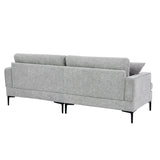 Modern 80 inch Fabric Upholstered Loveseat with Metal Legs, Wood Frame Sofa Piped Edge Design Couch with Plush Seat Cushions