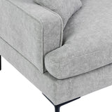 Modern 80 inch Fabric Upholstered Loveseat with Metal Legs, Wood Frame Sofa Piped Edge Design Couch with Plush Seat Cushions