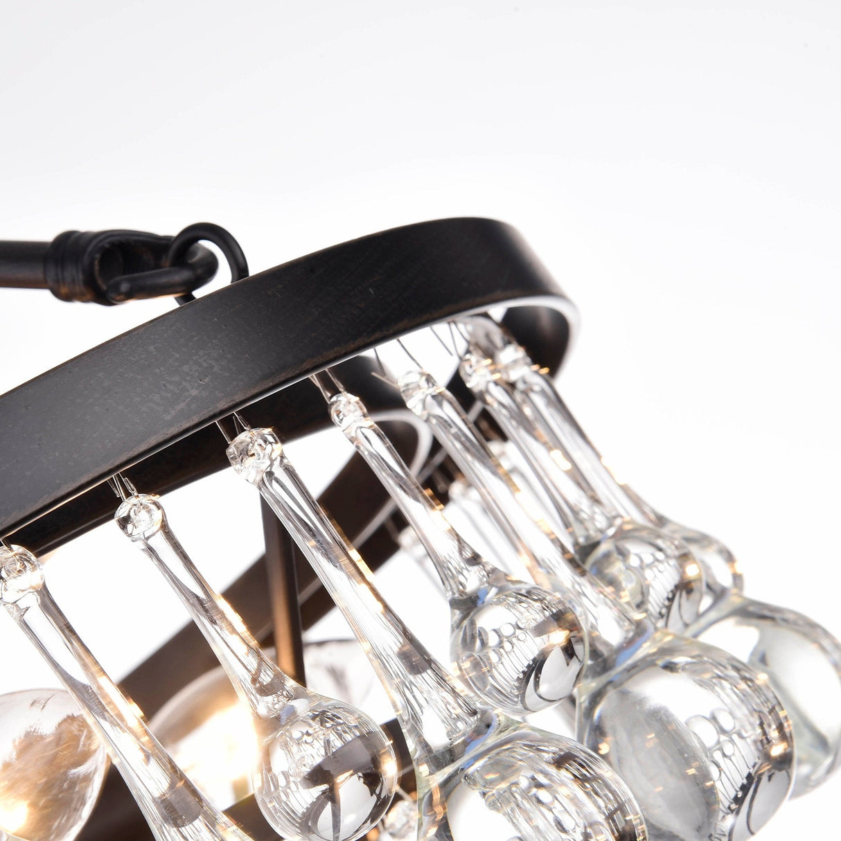 Modern 9-Light Black and Brown Finish Chandelier - 24X24"
