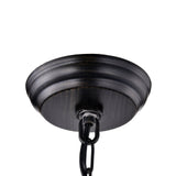 Modern 9-Light Black and Brown Finish Chandelier - 24X24"