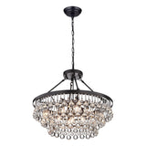 Modern 9-Light Black and Brown Finish Chandelier - 24X24"