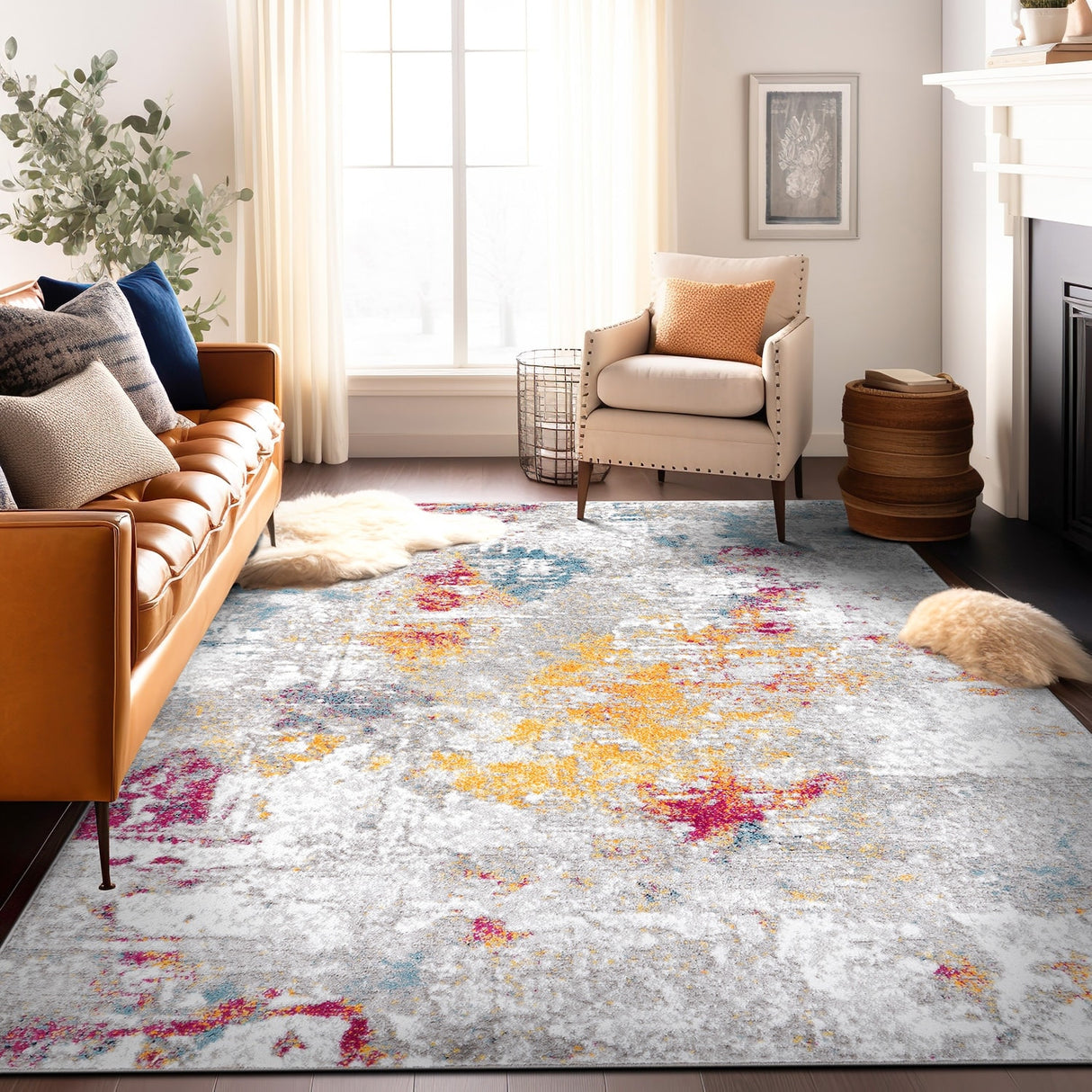 Modern Abstract Reflections Area Rug