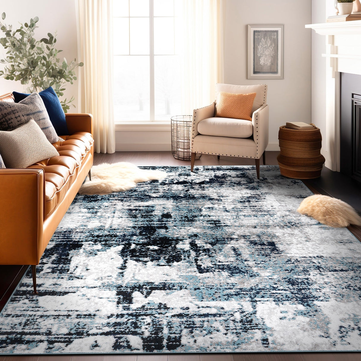 Modern Abstract Reflections Area Rug