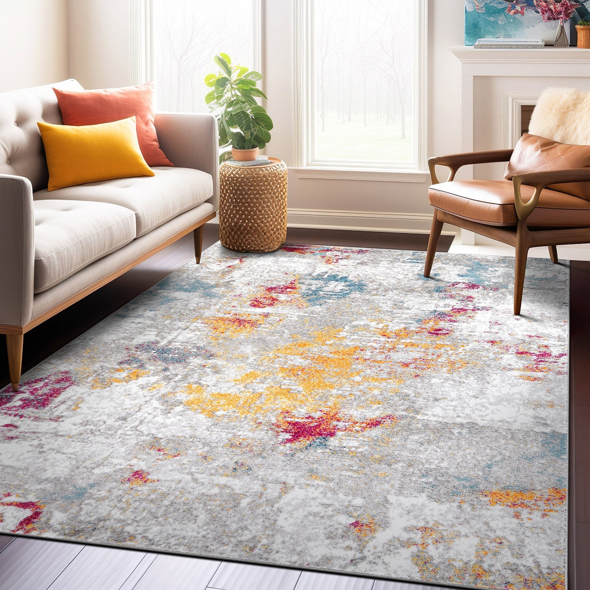 Modern Abstract Reflections Area Rug