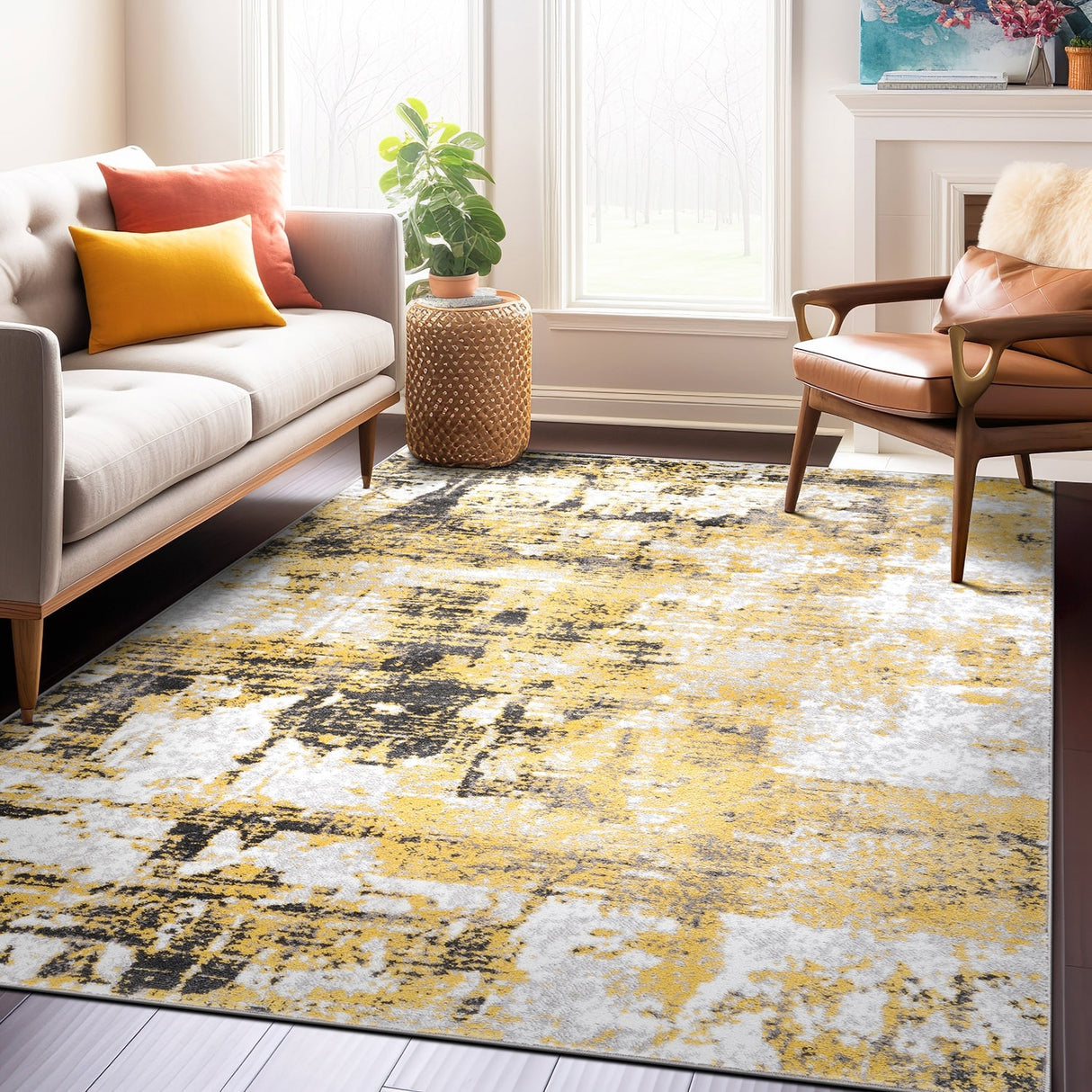Modern Abstract Reflections Area Rug
