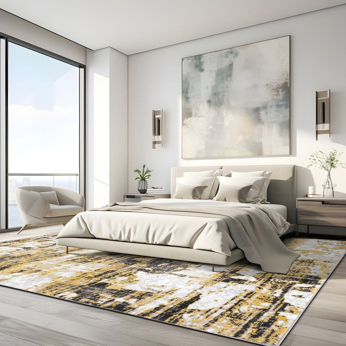 Modern Abstract Reflections Area Rug