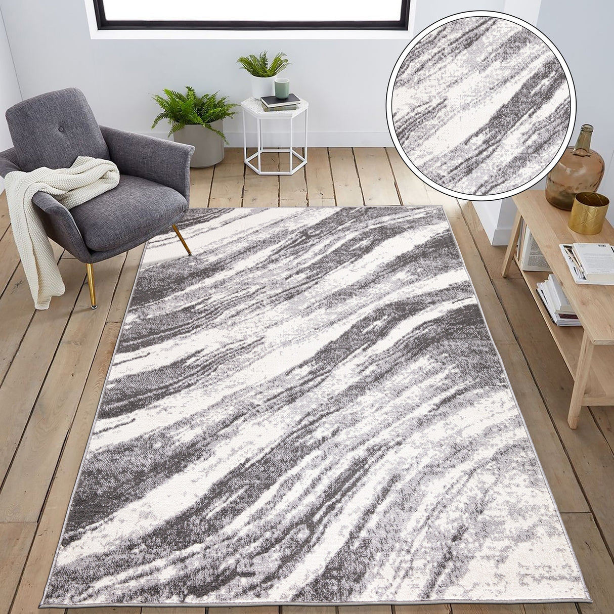 World Rug Gallery Modern Abstract Swirl Area Rug