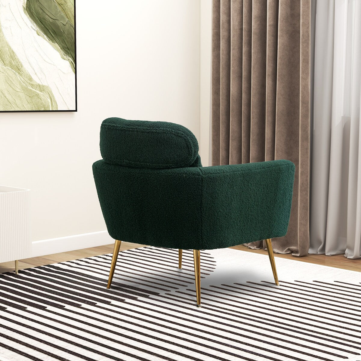 Modern Accent Chair Arm Chair Upholstered Reading Chair Single Sofa Leisure with Throw Pillow for Living Room Bedroom Office