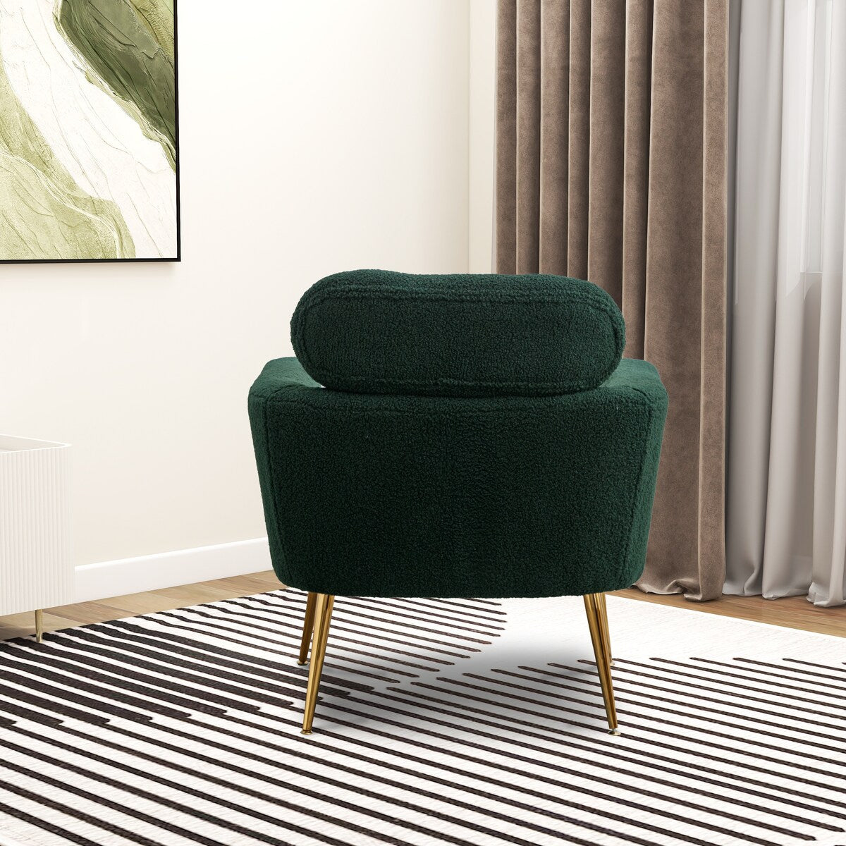 Modern Accent Chair Arm Chair Upholstered Reading Chair Single Sofa Leisure with Throw Pillow for Living Room Bedroom Office