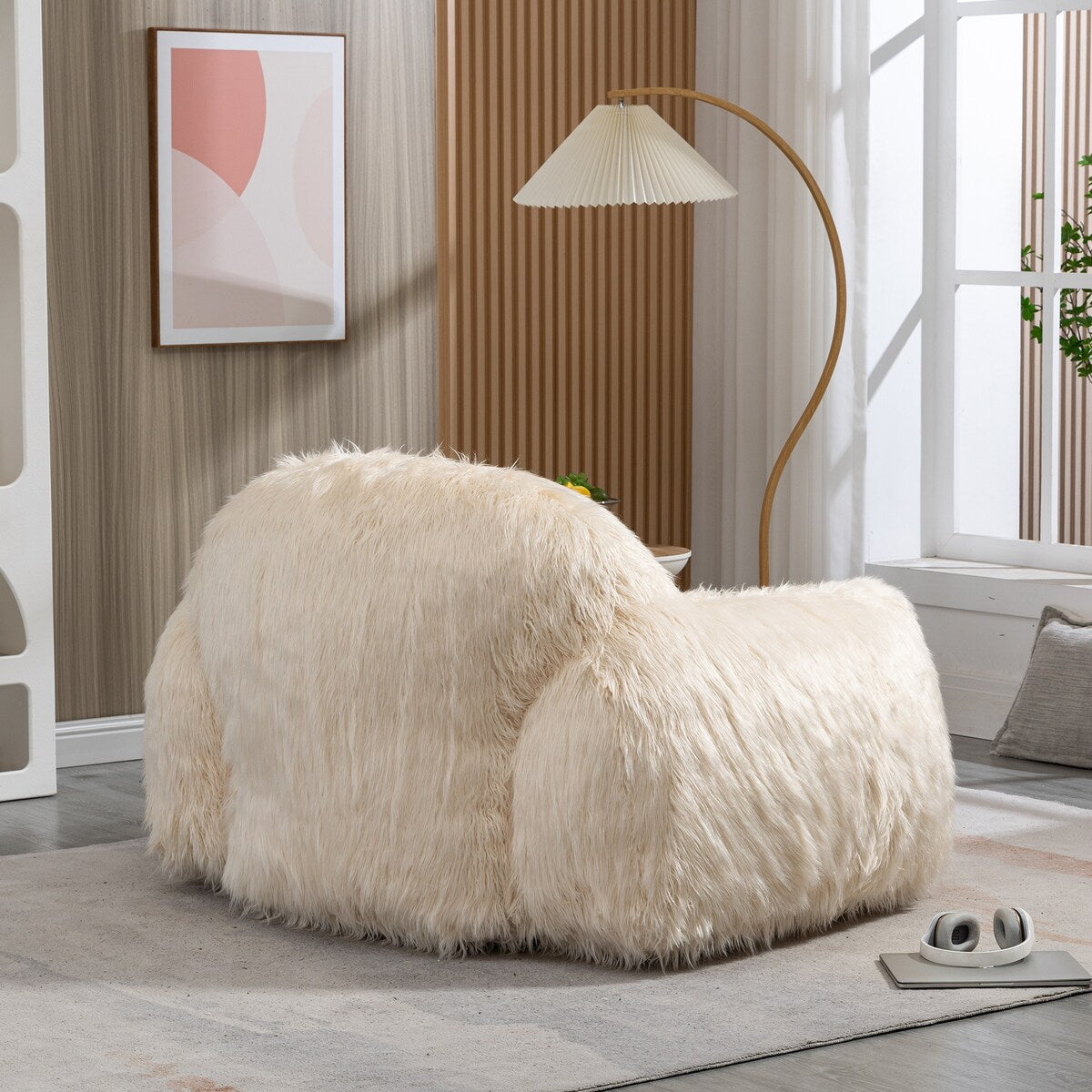 Modern Accent Chair Lazy Sofa Bean Bag Chair Bedroom Chair With High Density Foam Padded,Multi-scene Use