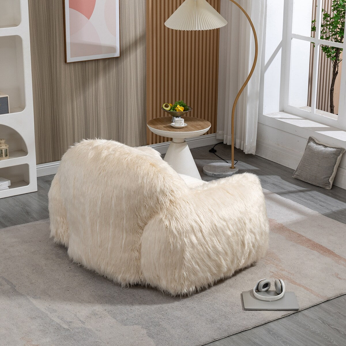Modern Accent Chair Lazy Sofa Bean Bag Chair Bedroom Chair With High Density Foam Padded,Multi-scene Use
