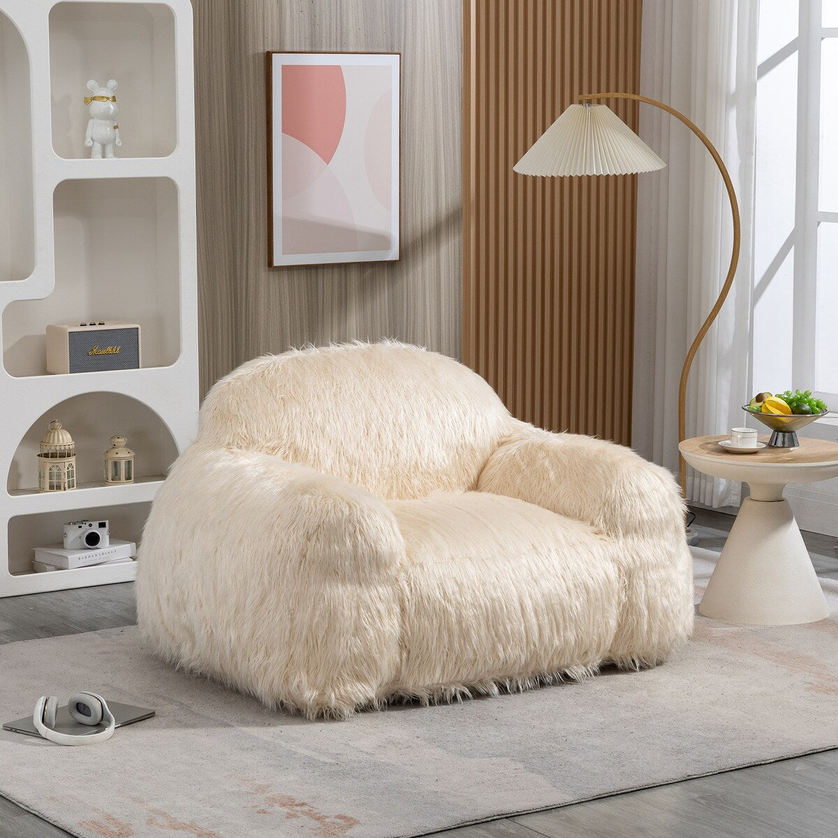 Modern Accent Chair Lazy Sofa Bean Bag Chair Bedroom Chair With High D