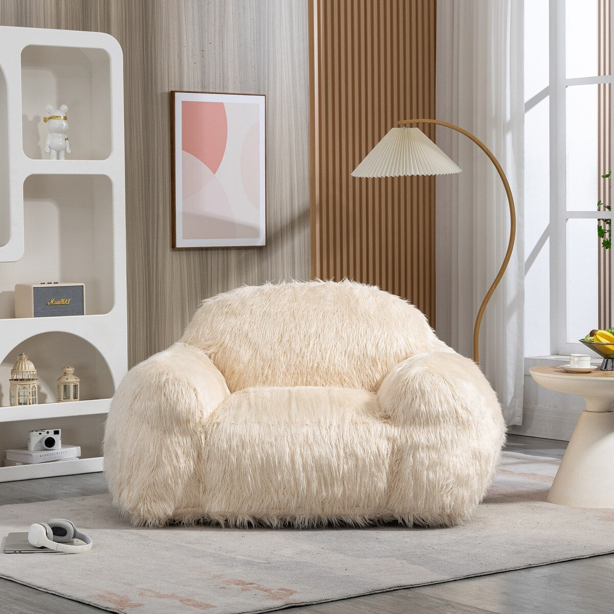 Modern Accent Chair Lazy Sofa Bean Bag Chair Bedroom Chair With High Density Foam Padded,Multi-scene Use