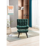 Modern Accent Chair Leisure Chair With Ottoman Black Legs