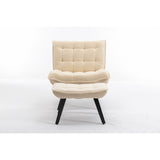 Modern Accent Chair Leisure Chair With Ottoman Black Legs