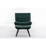 Modern Accent Chair Leisure Chair With Ottoman Black Legs