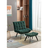 Modern Accent Chair Leisure Chair With Ottoman Black Legs