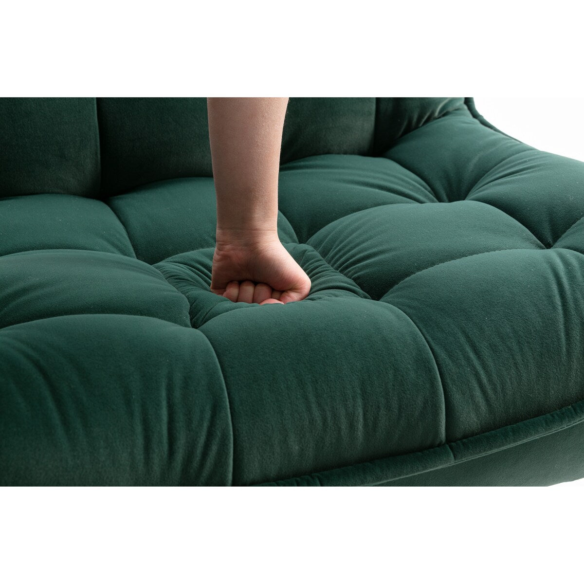 Modern Accent Chair Leisure Chair With Ottoman Black Legs