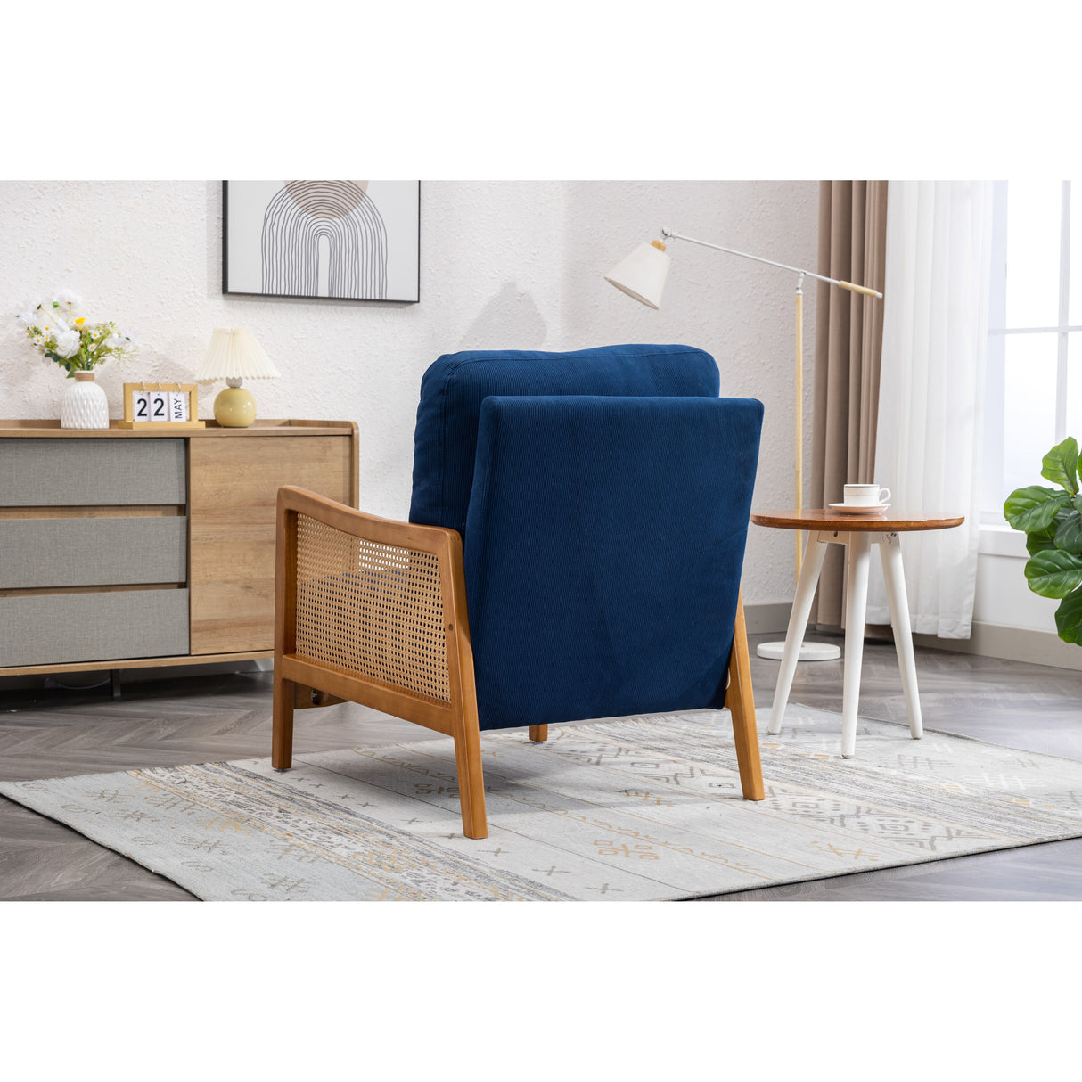 Modern Accent Chair Wood Frame Armchair